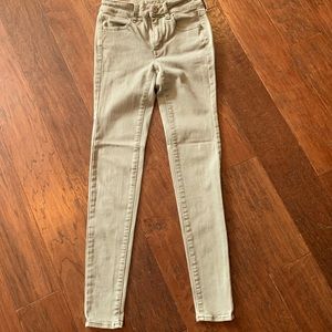 American Eagle Hi-rise Jegging, Size 0, Light Olive